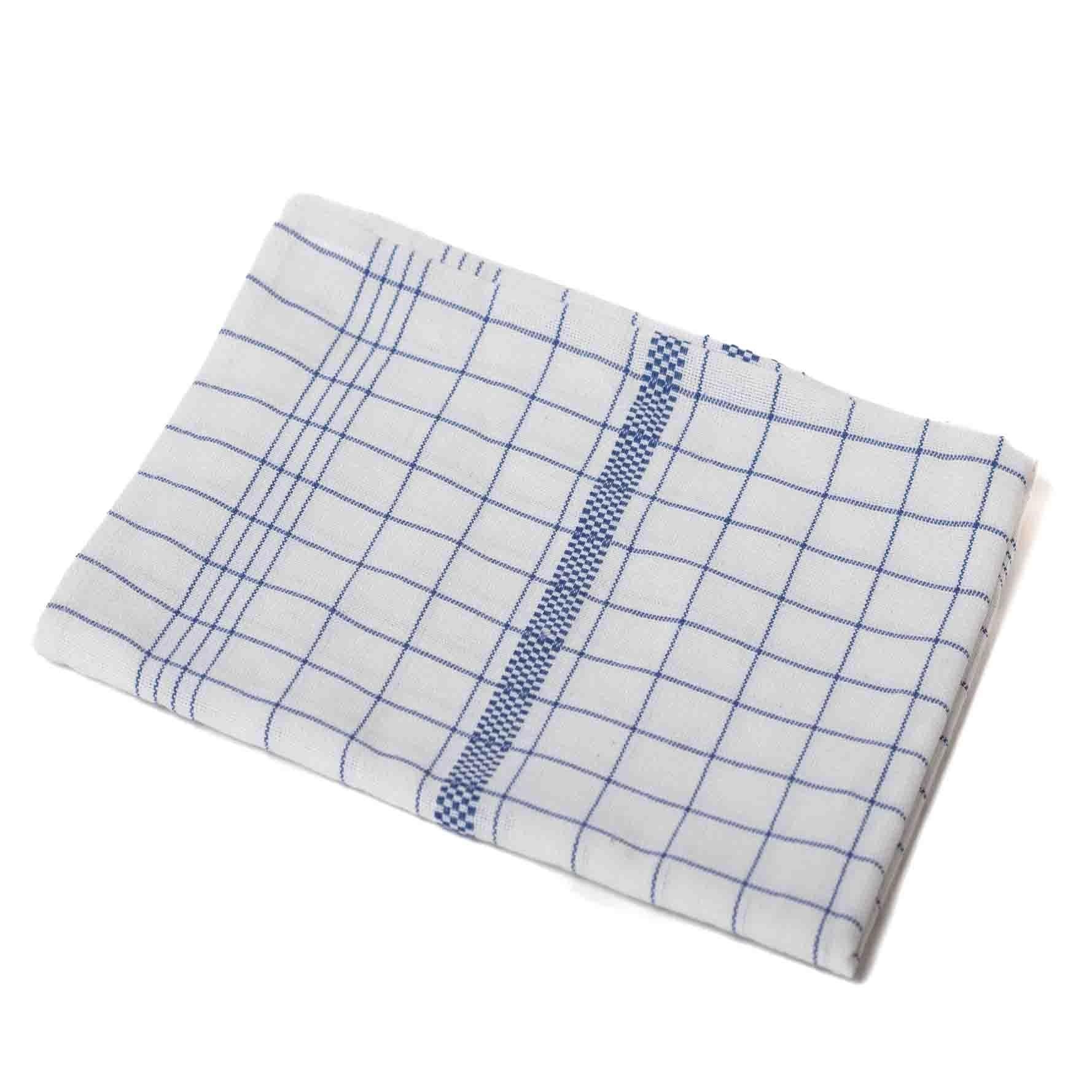 Geschirrtuch Baumwolle Karo 50x70 cm, 200g/m&sup3; Farbe: Karo-Streifen blau