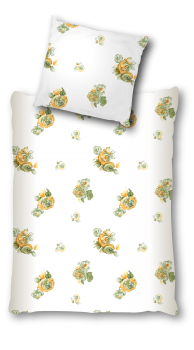 Bettbezug Renforce Bedruckt, 135x200 cm, 120g/m&sup3; Farbe: 0015 - gelbe Blume